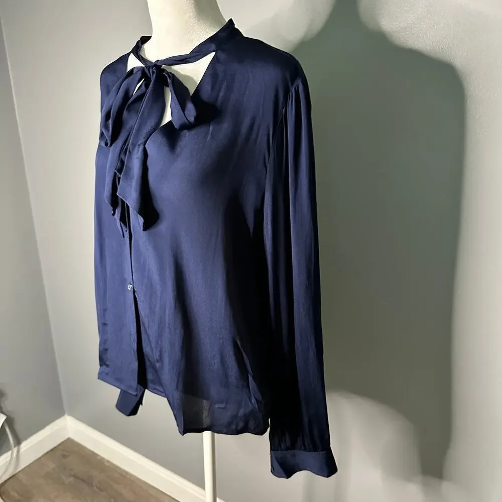 Reset by Jane Bow Tie Blouse Size Medium - Picture 5 of 8